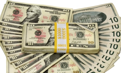 $10 bills aged movie prop money