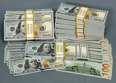 New Style $20s Full Print $10,000 Prop Money Package