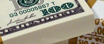 Prop $100 bill close up