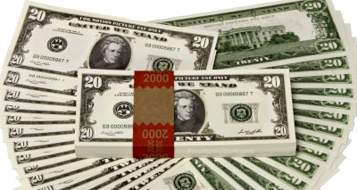 vintage 20 dollar bill stack