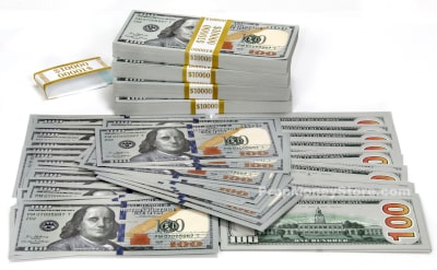 new style 5 x 100 dollar bill stacks