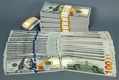 New Series $250,000 Full Print Prop Money Bundle