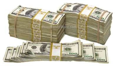 $110k aged filler and full print 2000 series $10k stacks prop lot.