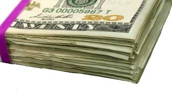 prop $20 bills close up