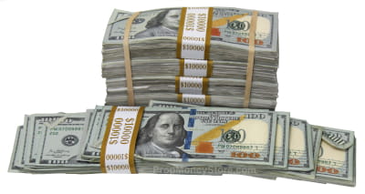 $60k production lot, aged filler and full print $10k prop money.