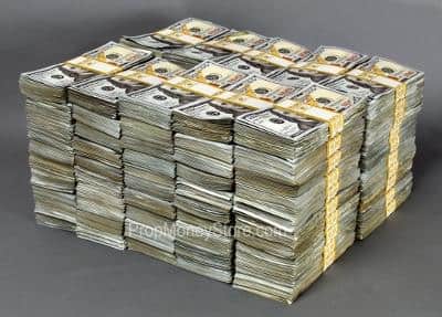 1 million dollars cash stacked