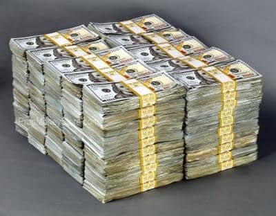 1 million dollars cash stacked