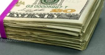 prop $20 bills close up