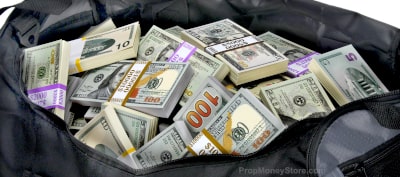 Bag of prop cash close up Mix